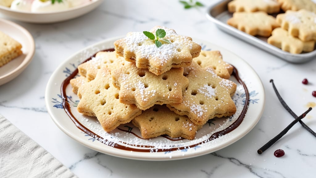 5 Star Cut Out Cookie Recipe: Pressed Sandpaper Crunch With Vanilla Swirl Hearts