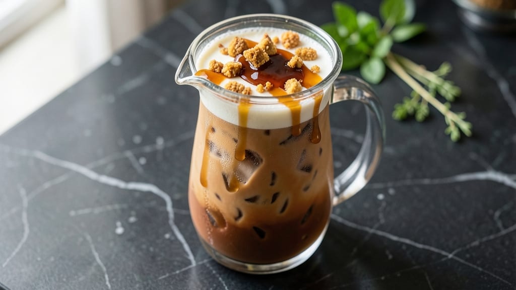 Starbucks Iced Sugar Cookie Almondmilk Latte Recipe: Vanilla-Infused Creaminess With Crunchy Cookie Pieces