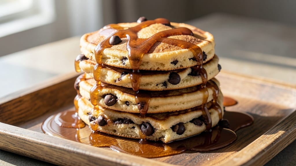 Chocolate Chip Cookie Dough Pancakes Recipe: Swirled Edges With Gooey Dough Bites