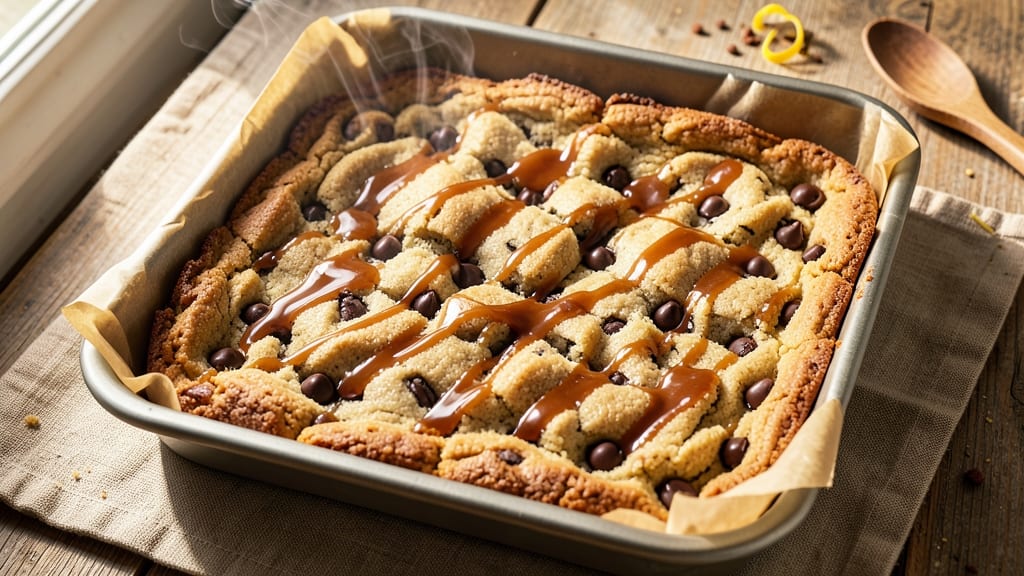 Caramel Chocolate Chip Cookie Bars Recipe: Crunchy Edges and Ribbon-Pulling Caramel