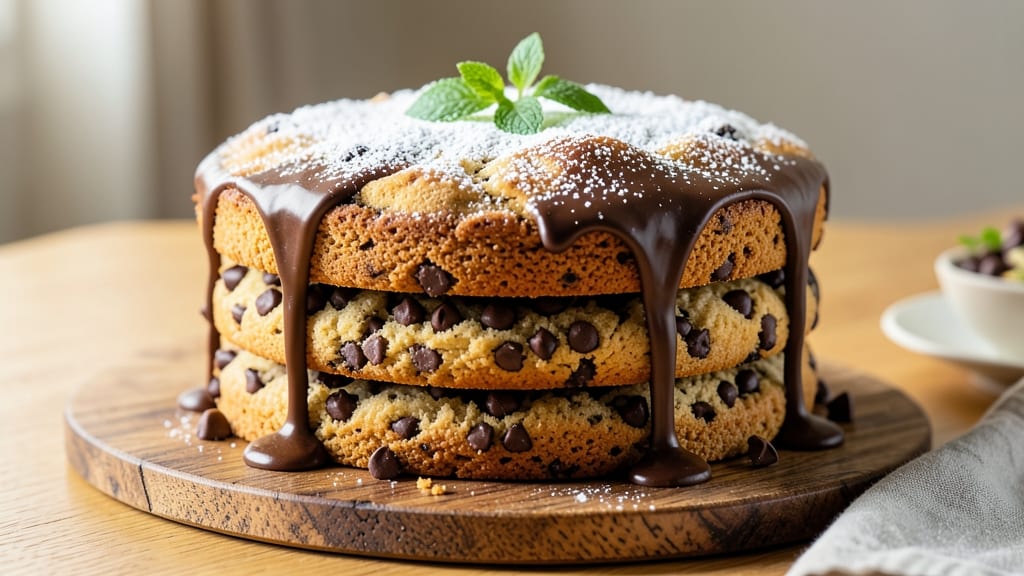 Vegan Chocolate Chip Cookie Cake Recipe: Triple-Layered Cake With Crunchy Edges and Melty Chunks